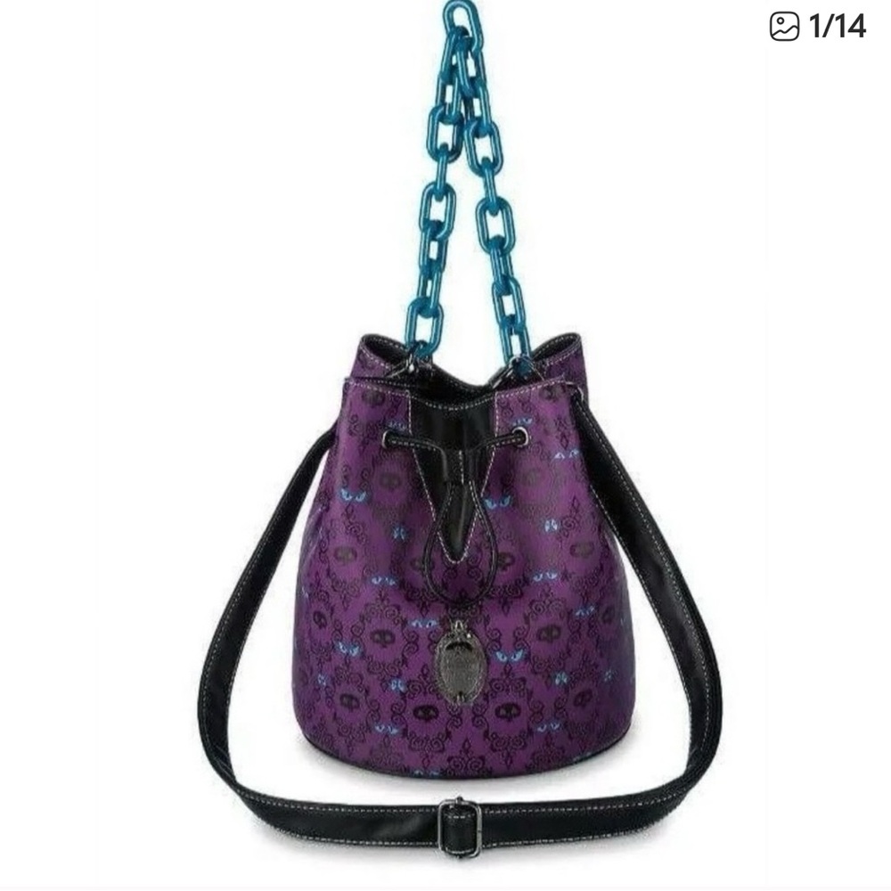 Purple and Black Women's Bucket Bag